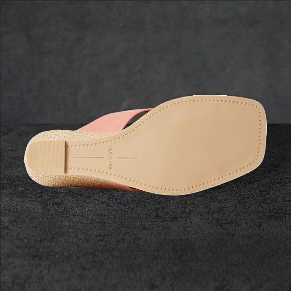 NIB DOLCE VITA Ninna Knotted Wedge Sandals Coral - Picture 4 of 5